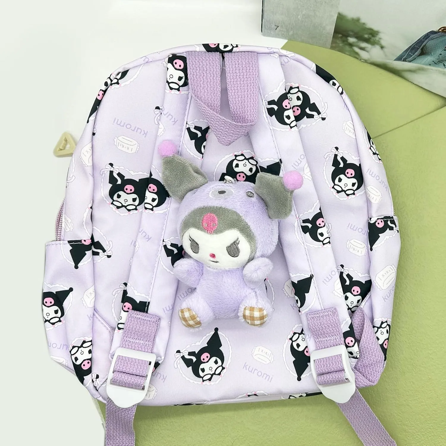 Kawaii Kumi Backpack for Teens Women, Cute Cartoon Nylon Mini Backpack Purse Bookbag Travel Daypack