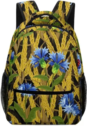 Kuizee Travel Laptop Backpack Business Daypack Work Bookbag Chestnut Wheat Field Dark Durable iPad Tablet School College Book Bags Casual Bags for Men and Women