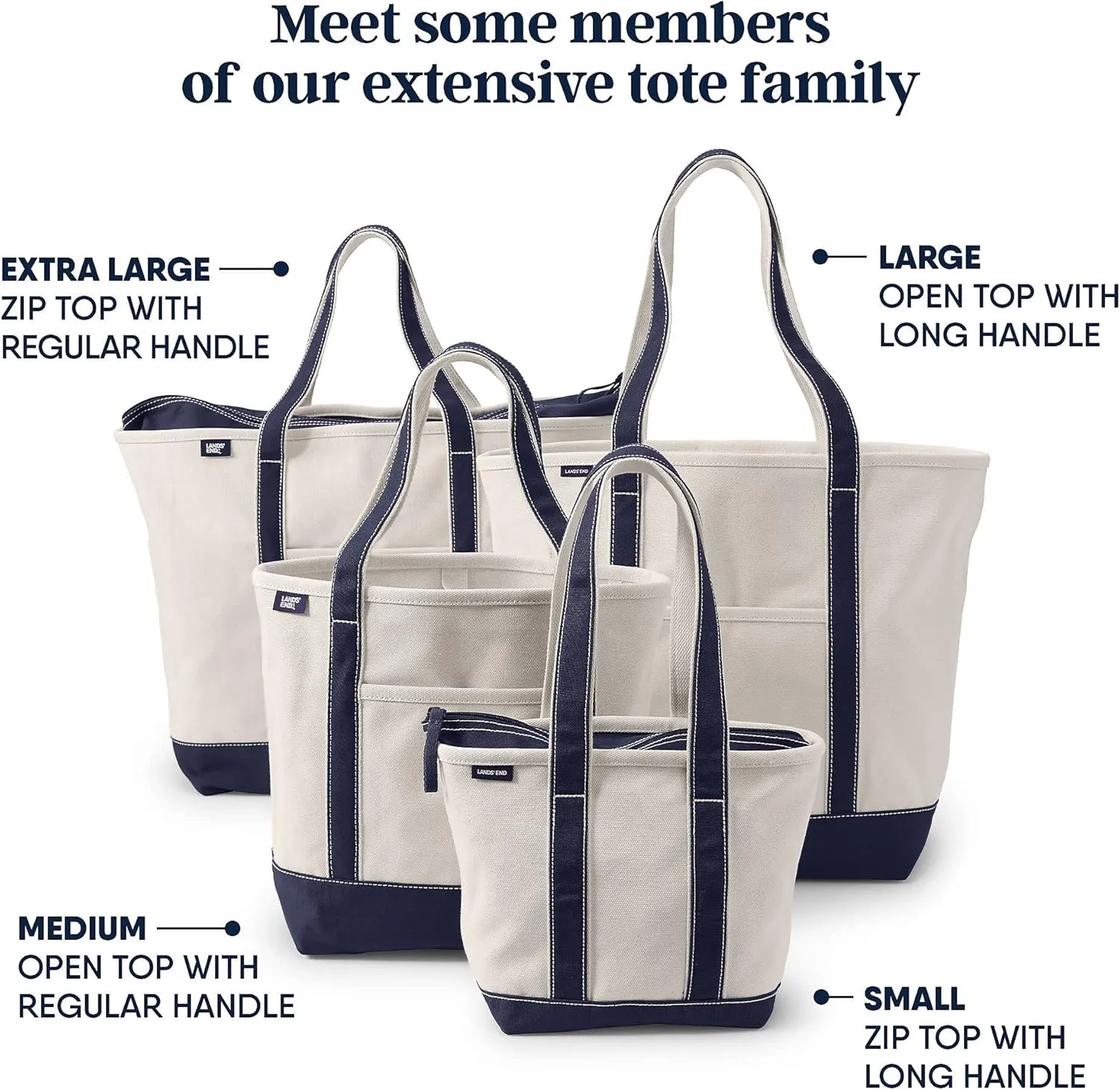 Lands' End Open Top Canvas Tote Bag