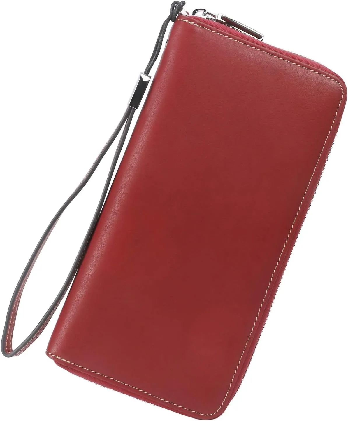 Lavemi Women's RFID Blocking 100% Leather Large Capacity Zip Around Wallet Phone Holder Clutch Travel Purse Wristlet