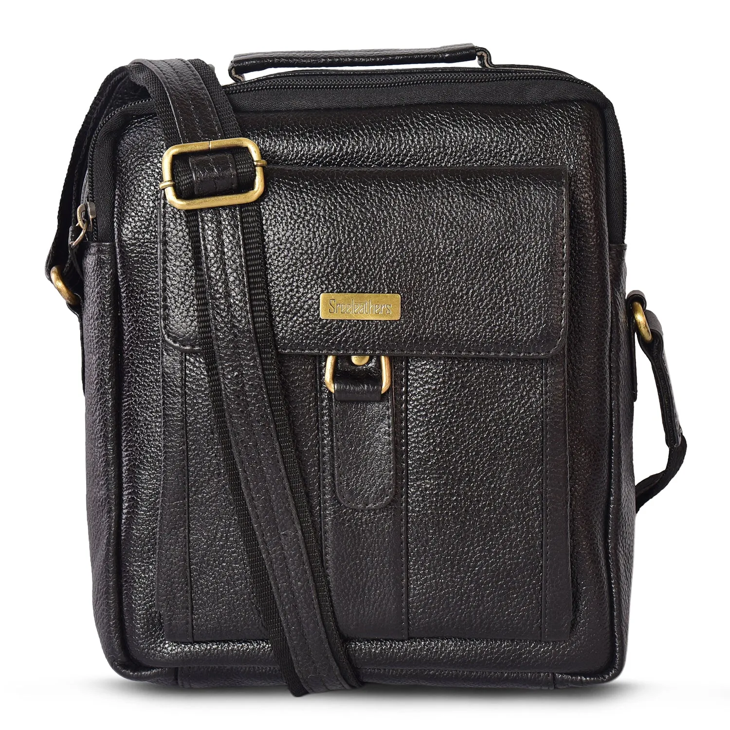 LEATHER SLING BAG  998907 (BLACK)