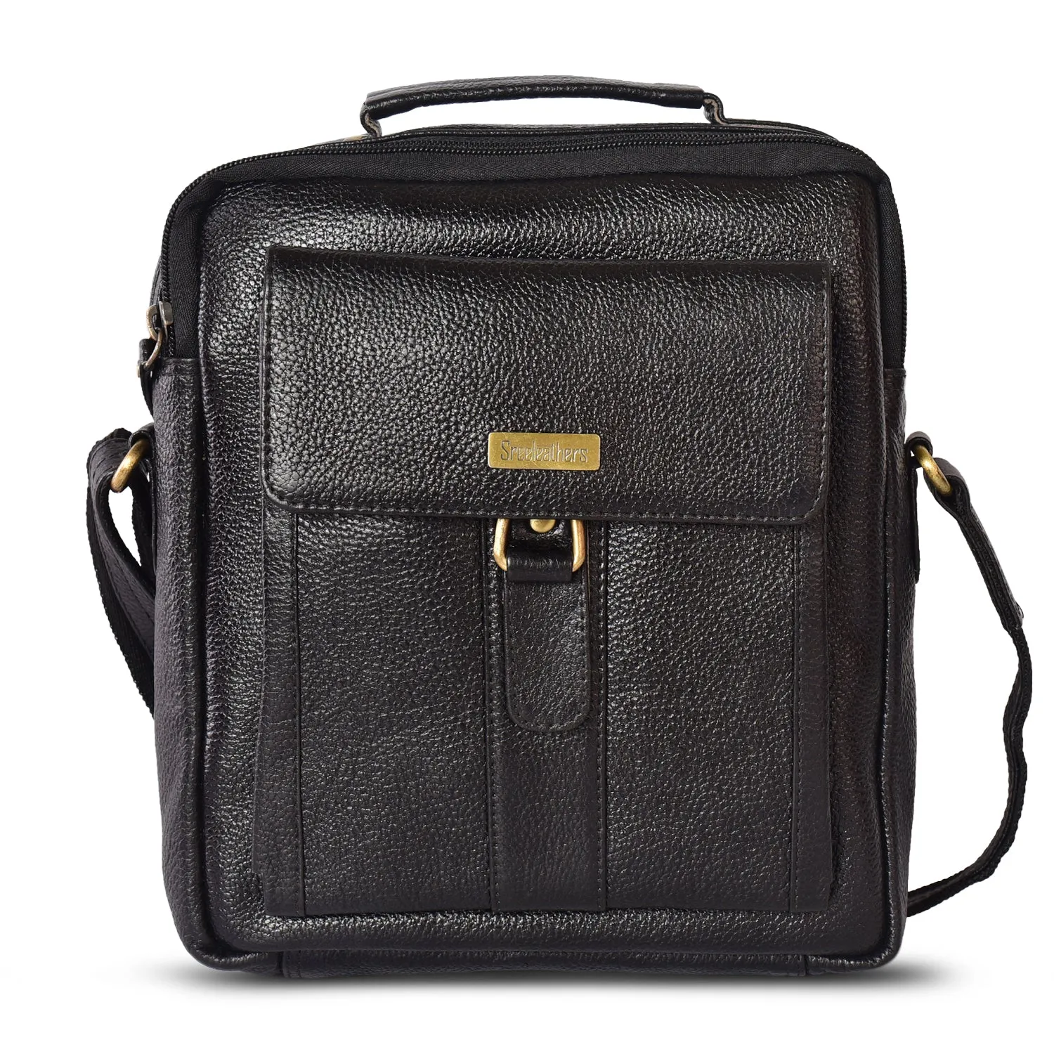 LEATHER SLING BAG  998907 (BLACK)
