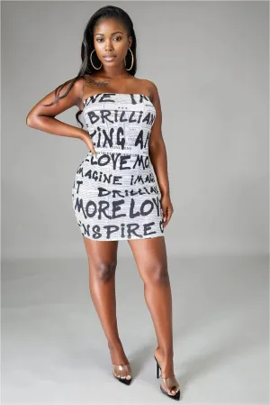 Love More Print Dress