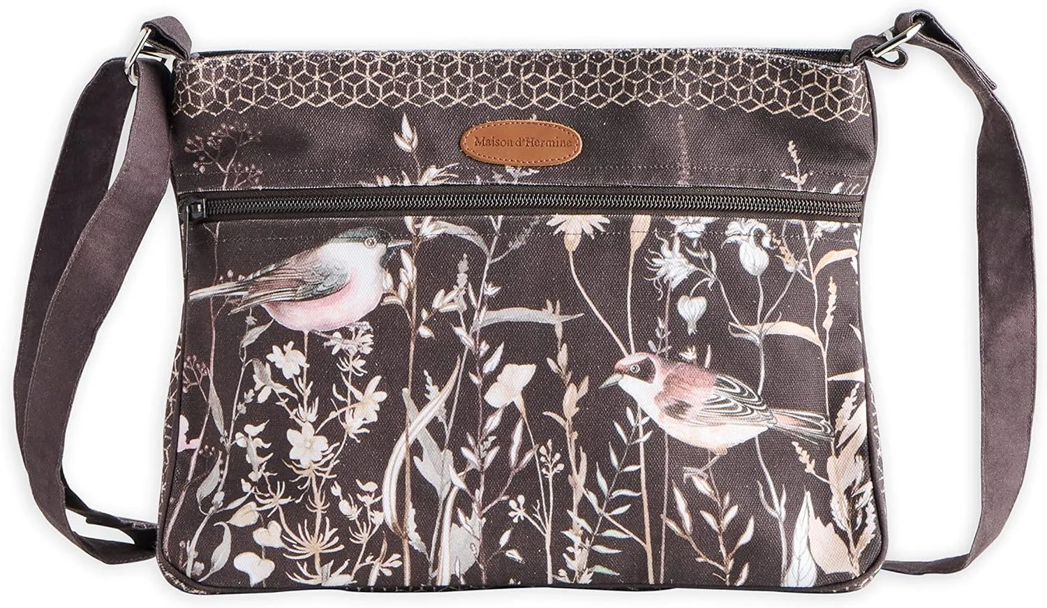 Maison d' Hermine Cross Body Bags for Women Cotton Canvas Shoulder Bag for Shopping Travel Everyday Use Tote purse Sling Bag