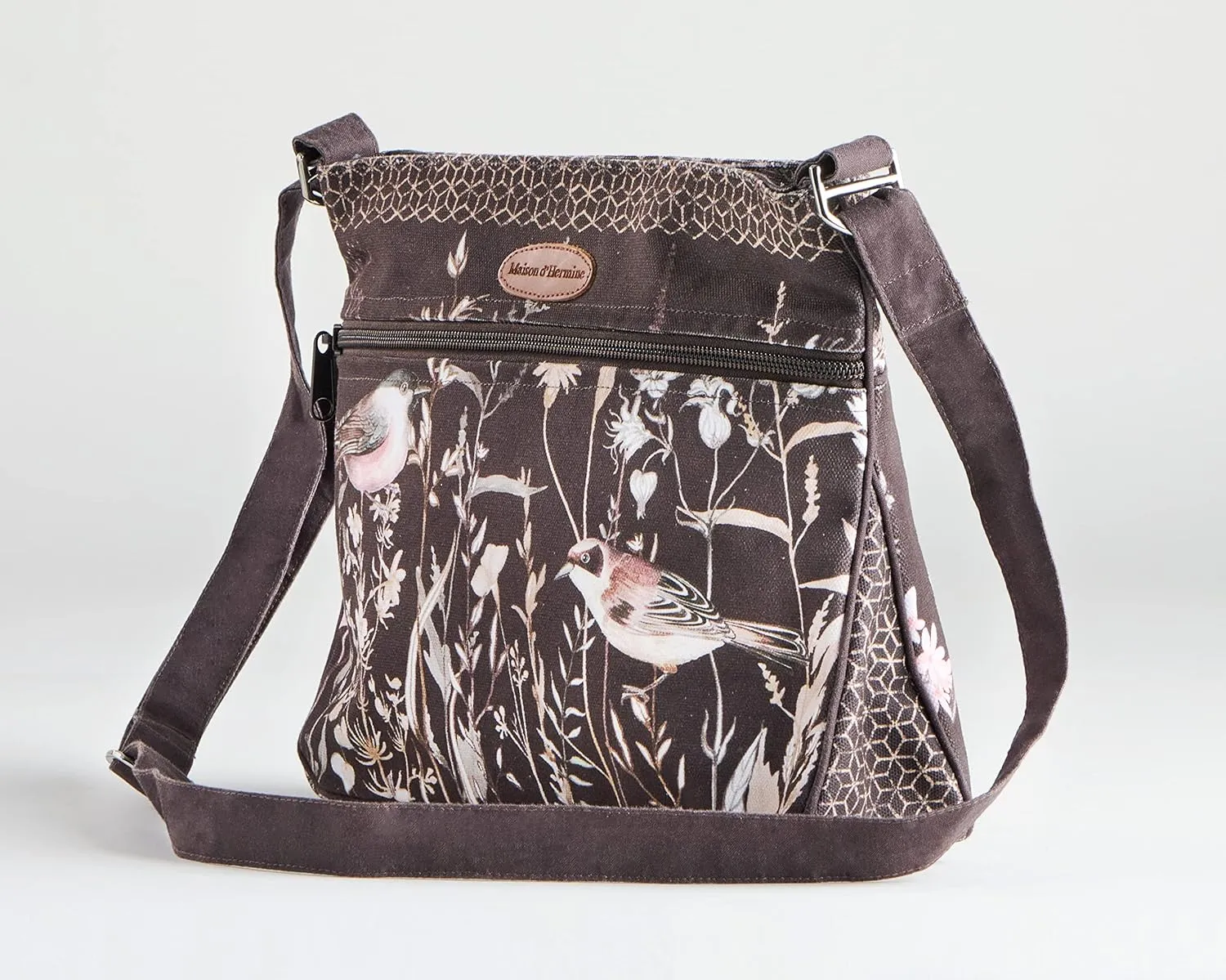 Maison d' Hermine Cross Body Bags for Women Cotton Canvas Shoulder Bag for Shopping Travel Everyday Use Tote purse Sling Bag