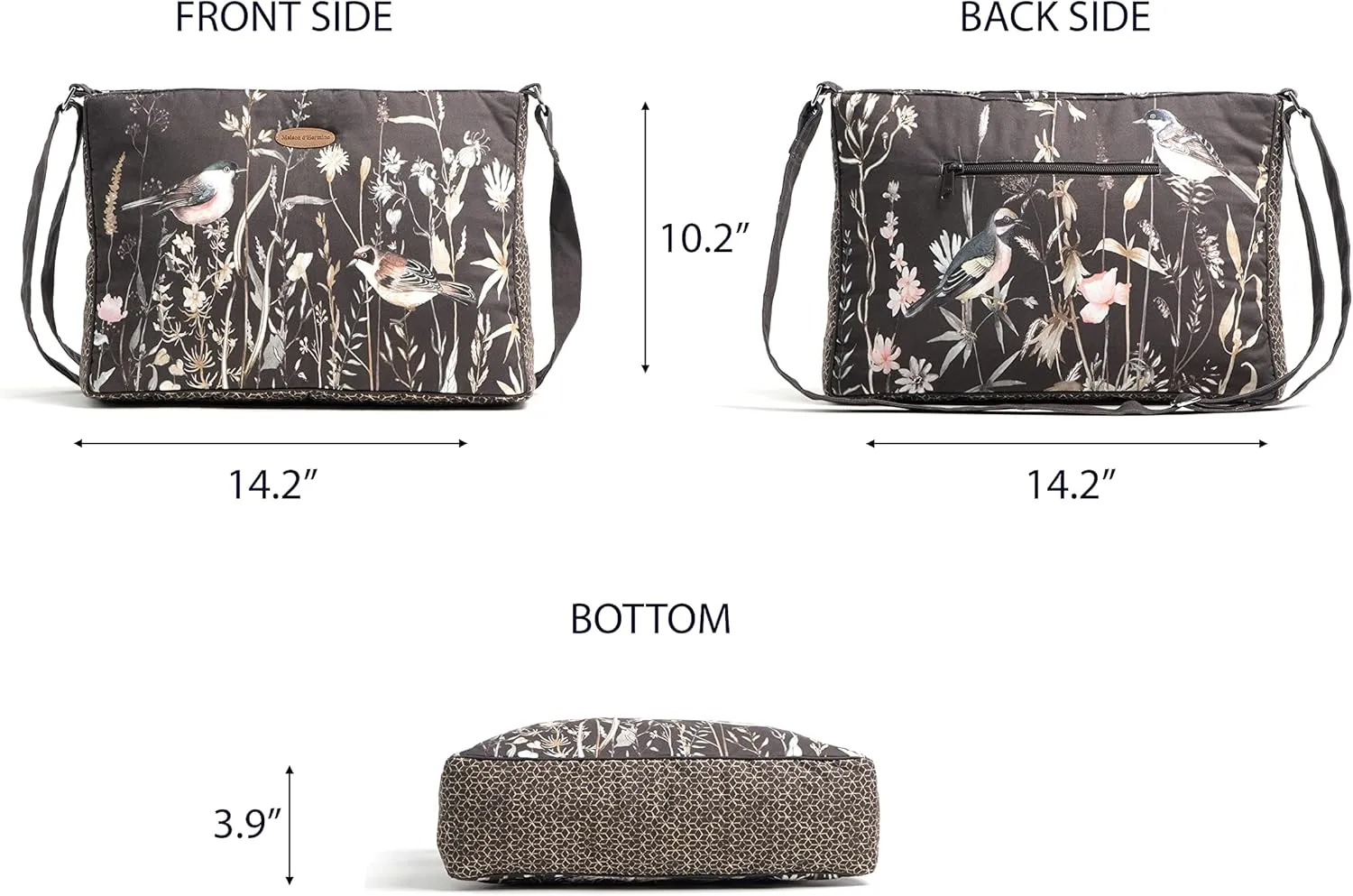 Maison d' Hermine Hand Bags for Women Cotton Shoulder Bag for Shopping Travel Everyday Use Cross Body Tote purse Sling Bag