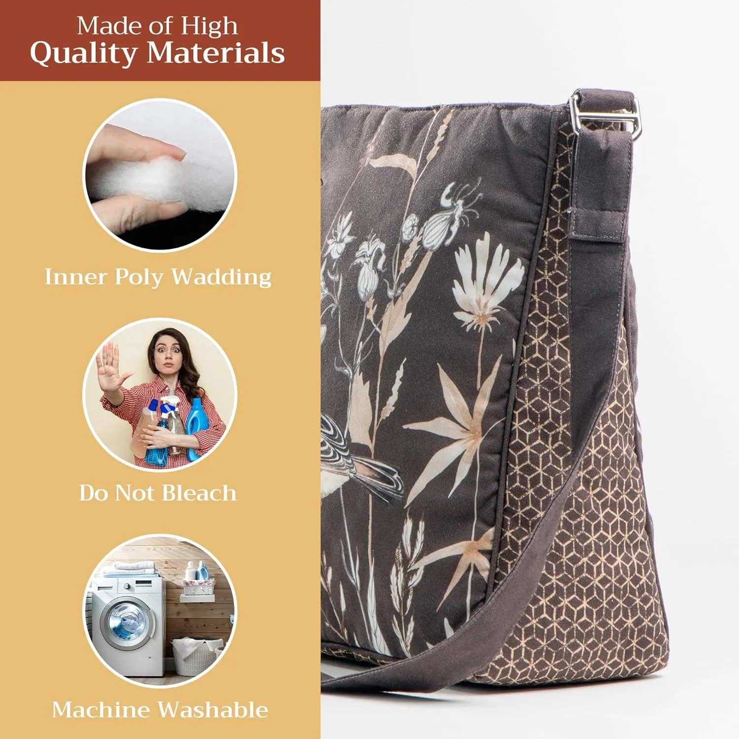 Maison d' Hermine Hand Bags for Women Cotton Shoulder Bag for Shopping Travel Everyday Use Cross Body Tote purse Sling Bag