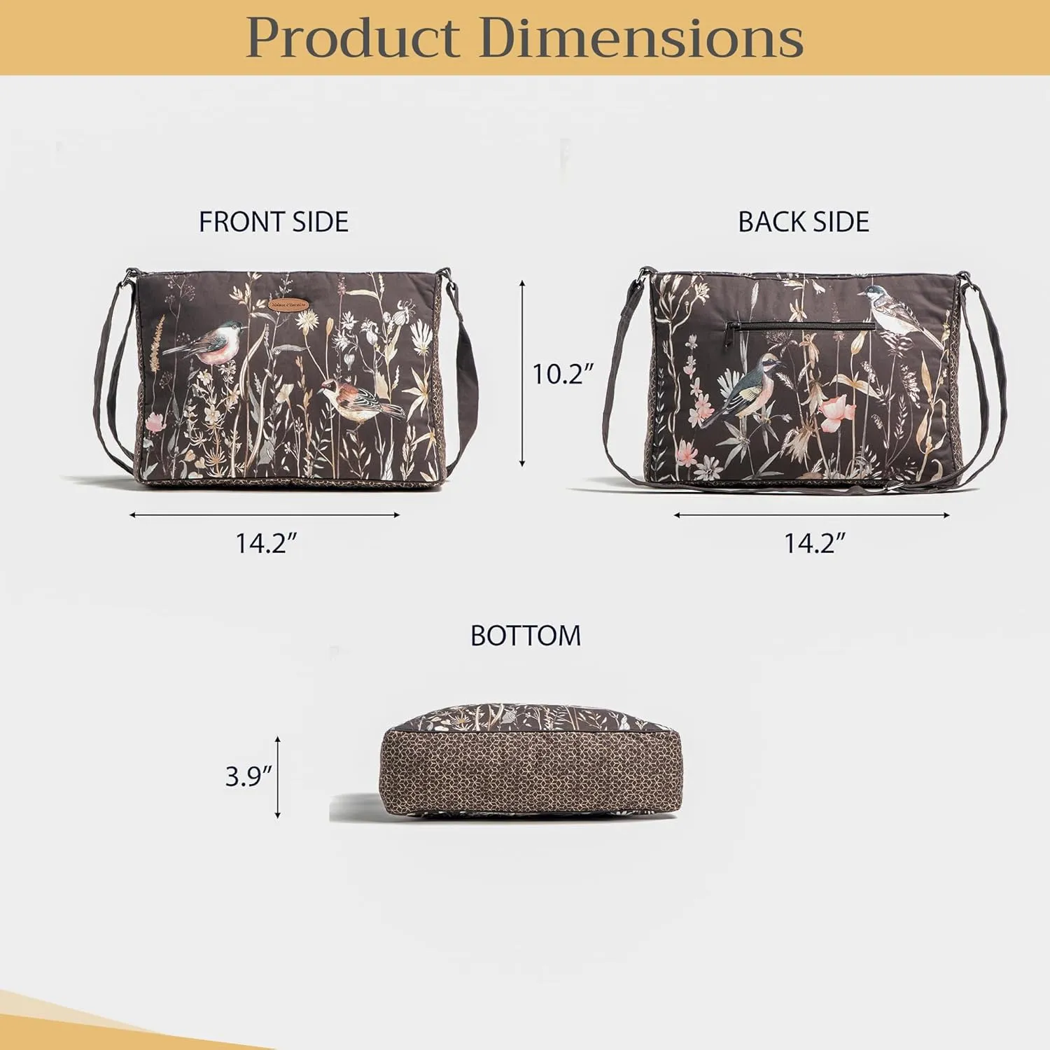 Maison d' Hermine Hand Bags for Women Cotton Shoulder Bag for Shopping Travel Everyday Use Cross Body Tote purse Sling Bag