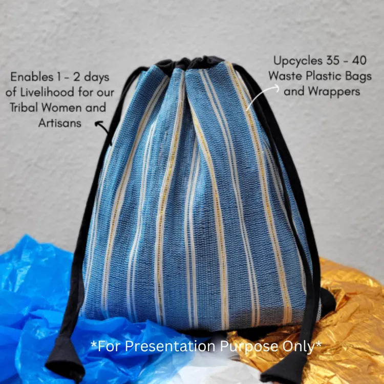 Multicolored Upcycled Handwoven Light Backpack (NLBP1224-003) PS_W