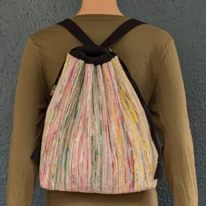 Multicolored Upcycled Handwoven Light Backpack (NLBP1224-003) PS_W