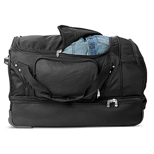NFL New Orleans Saints Rolling Drop-Bottom Duffel Bag