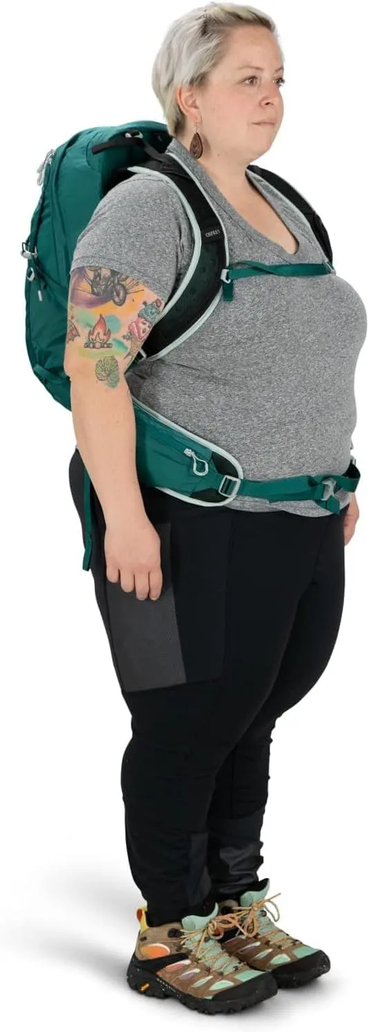 Osprey Tempest 20L Women's Hiking Backpack with Hipbelt, Jasper Green, WXS/S, Extended Fit