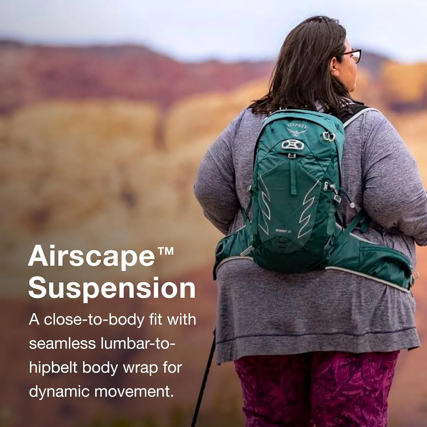 Osprey Tempest 20L Women's Hiking Backpack with Hipbelt, Jasper Green, WXS/S, Extended Fit