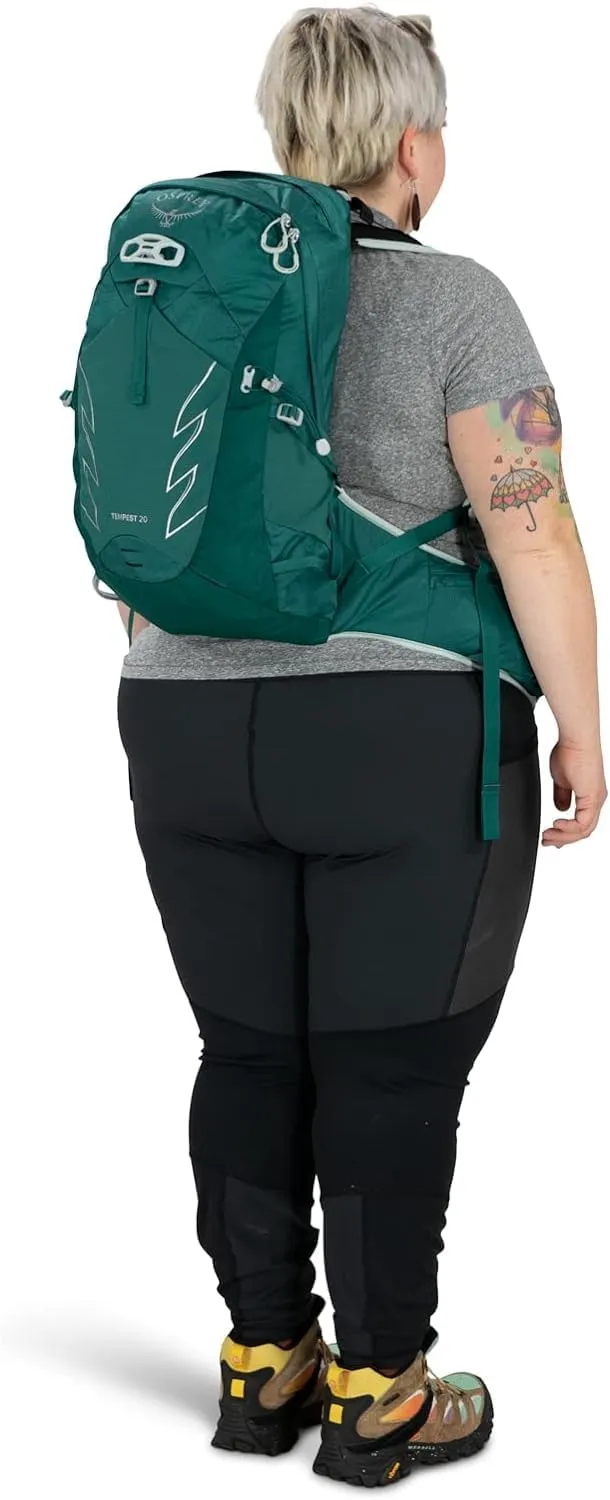 Osprey Tempest 20L Women's Hiking Backpack with Hipbelt, Jasper Green, WXS/S, Extended Fit
