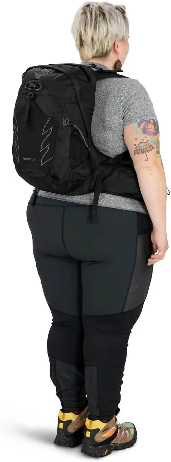 Osprey Tempest 20L Women's Hiking Backpack with Hipbelt, Stealth Black, WXS/S, Extended Fit