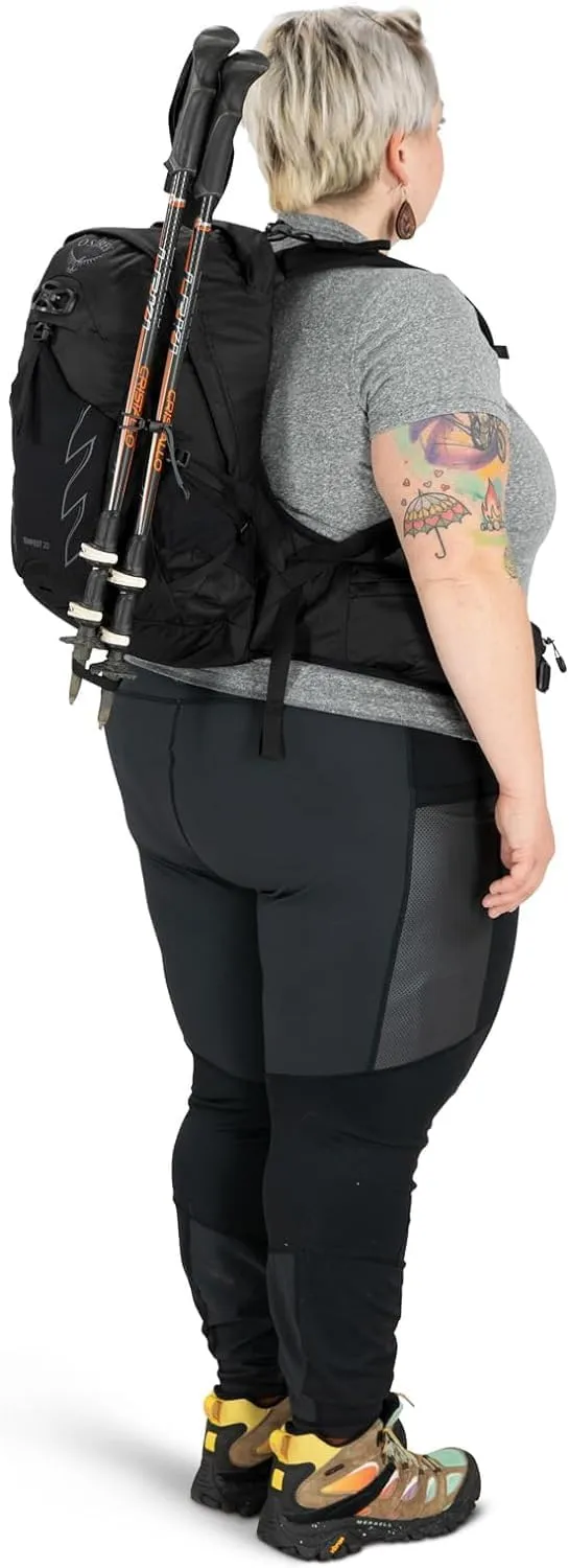 Osprey Tempest 20L Women's Hiking Backpack with Hipbelt, Stealth Black, WXS/S, Extended Fit