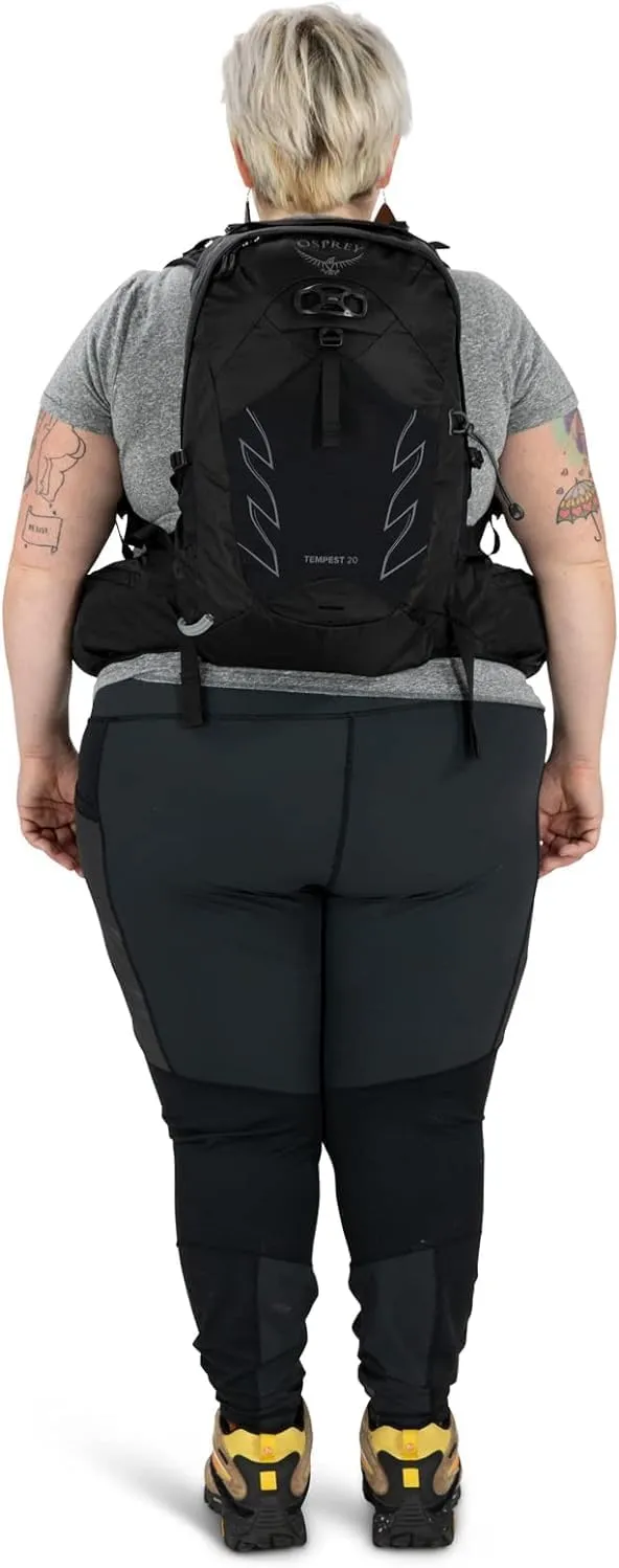 Osprey Tempest 20L Women's Hiking Backpack with Hipbelt, Stealth Black, WXS/S, Extended Fit