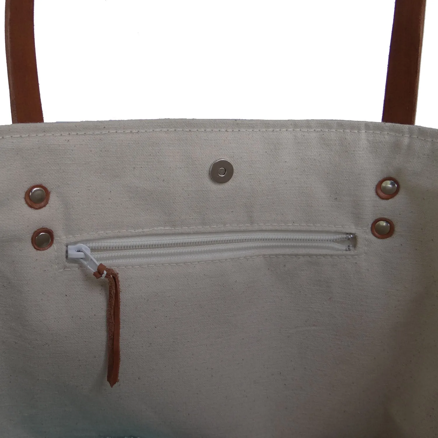 Panama Linen and Burlap Large Tote Bag - Blue and Beige