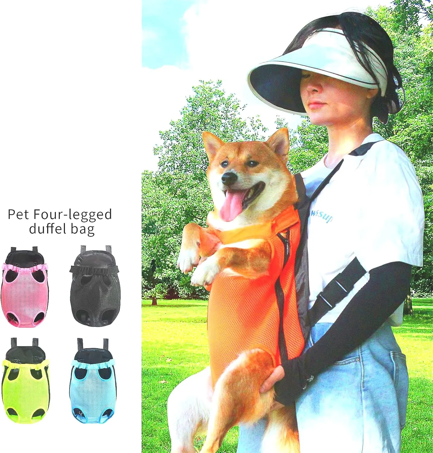 Pet Carrier Backpack, Pets Out of Four Legs Shoulder Bag Travel Backpack, Hiking, Camping, Out for a Walk Riding a Bike/Breathable/Easy to Clean/Padded Shoulder Straps.(XL, Orange)