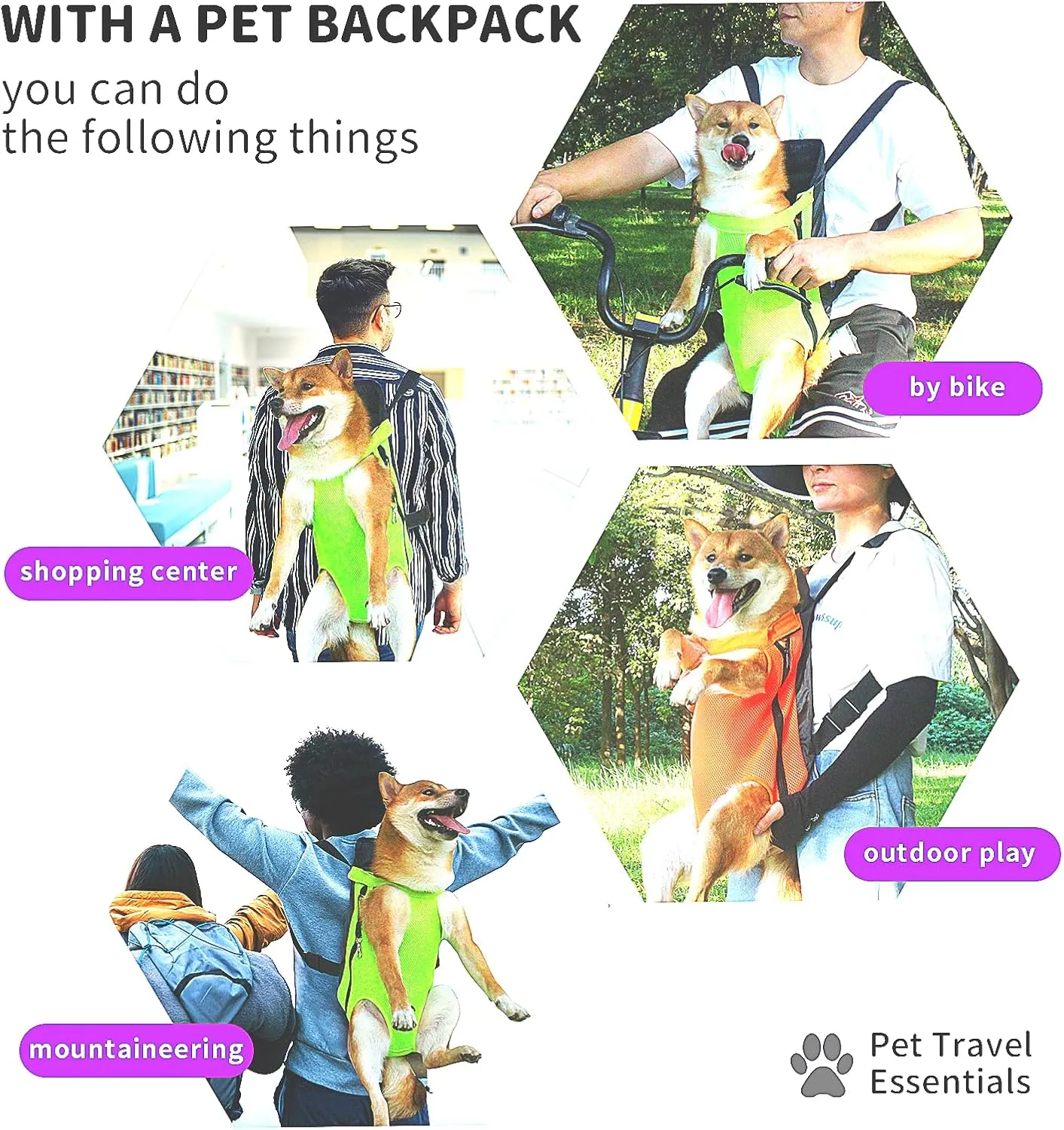 Pet Carrier Backpack, Pets Out of Four Legs Shoulder Bag Travel Backpack, Hiking, Camping, Out for a Walk Riding a Bike/Breathable/Easy to Clean/Padded Shoulder Straps.(XL, Orange)