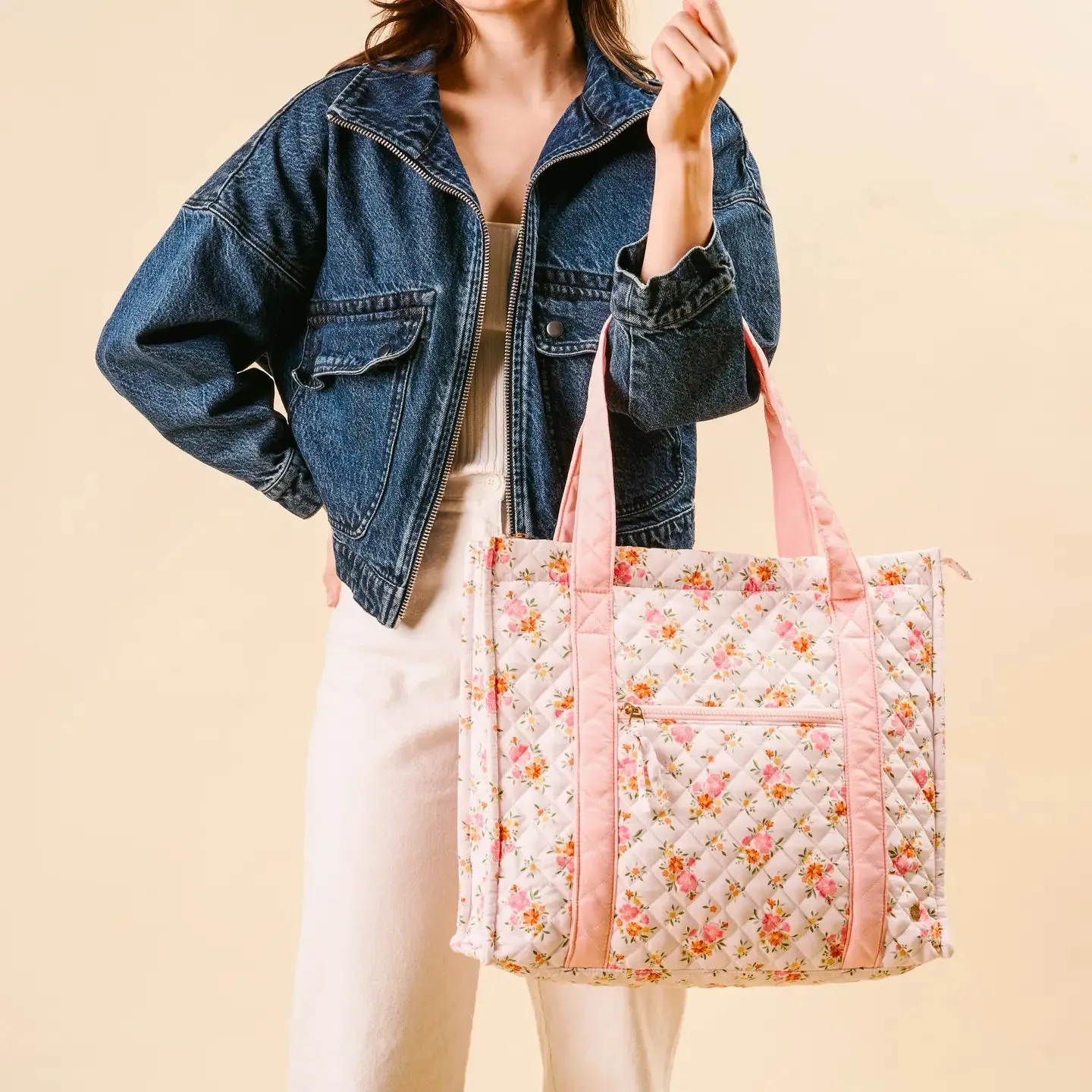 Quilted Tote Bag Daydream Cream