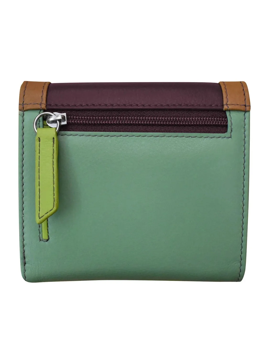 Sage Multi-Small Trifold Rfid Leather Wallet