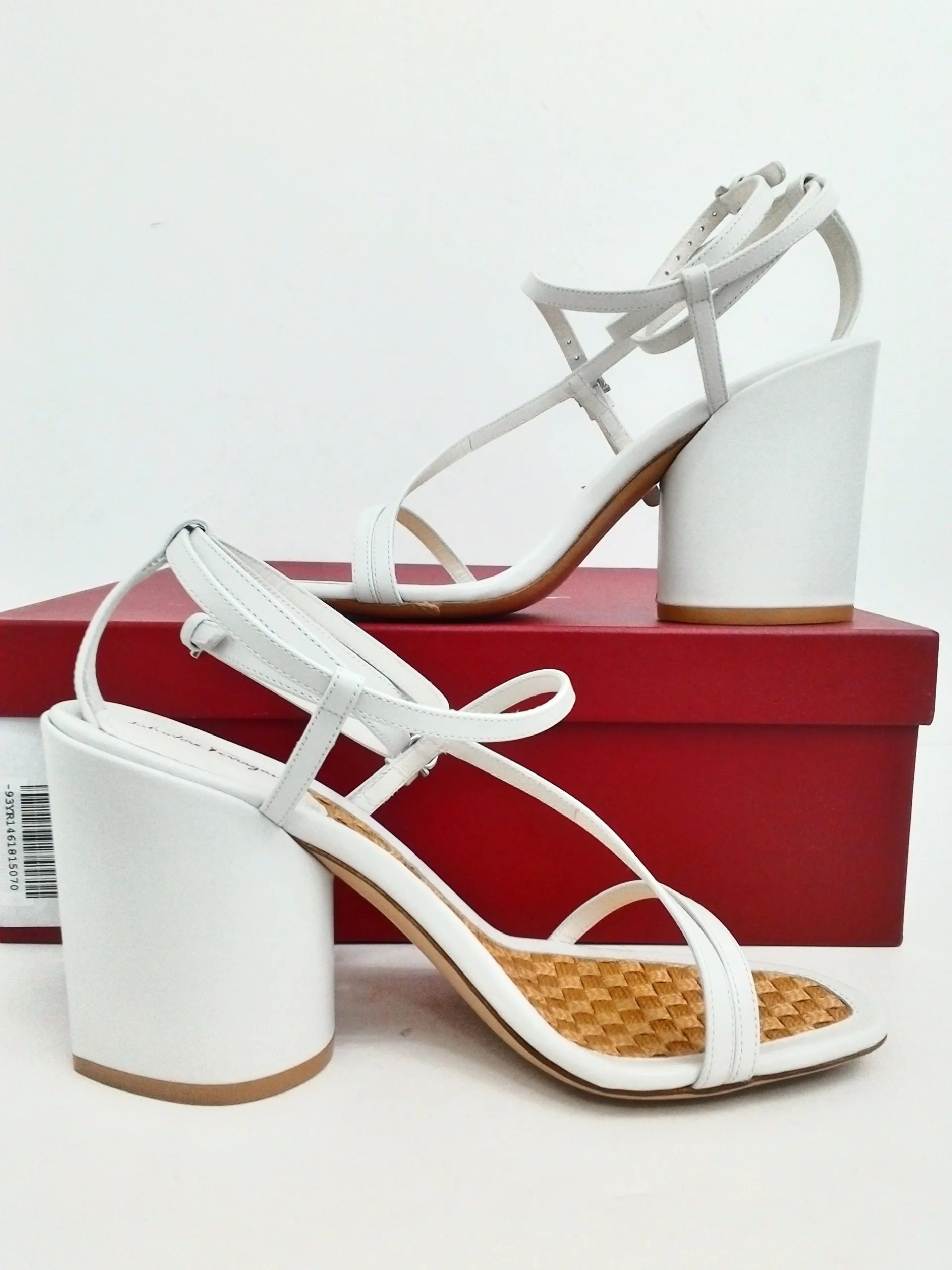 Salvatore Ferragamo Women's Egadi White Heeled Sandal Size 7.5