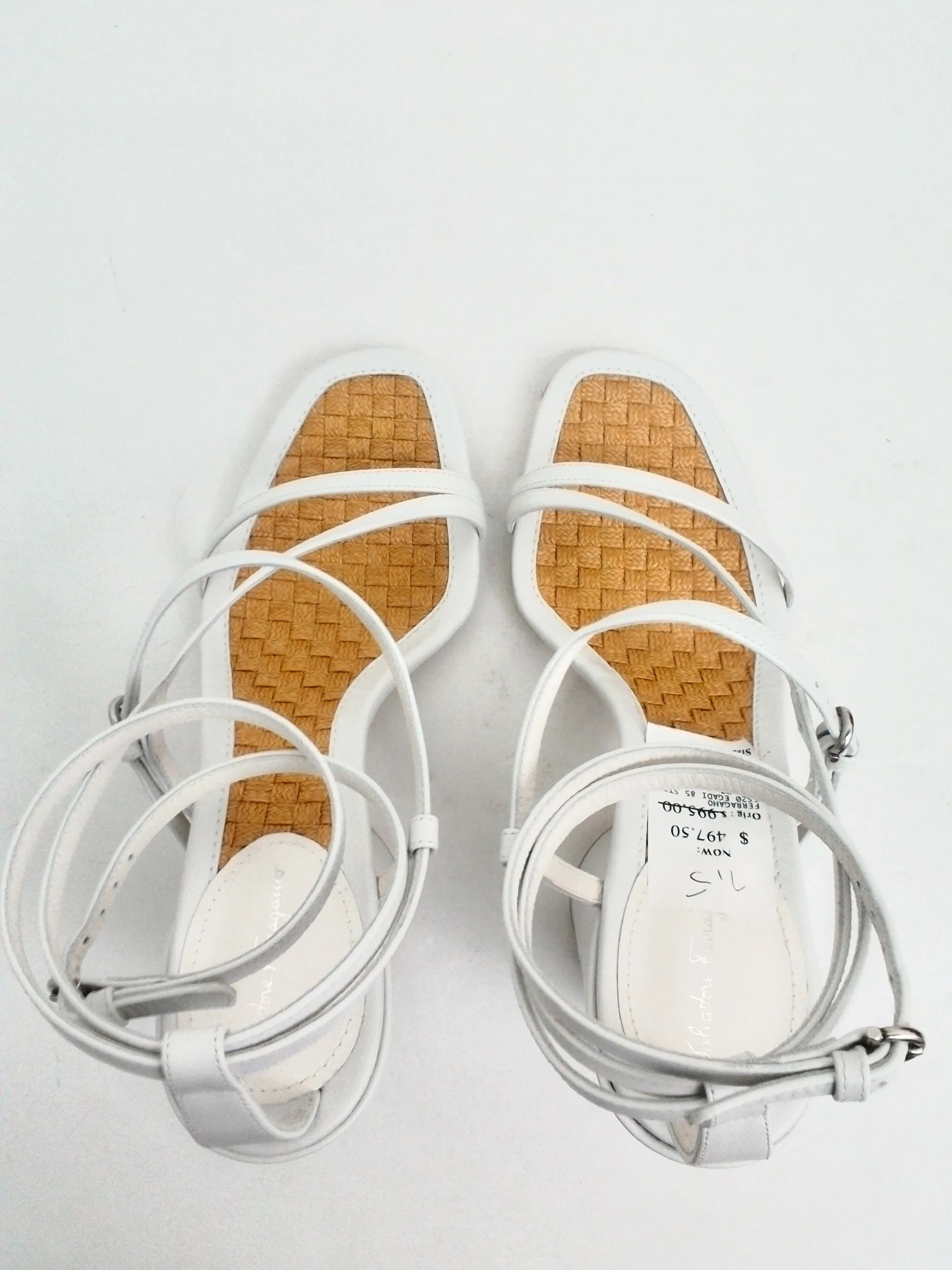 Salvatore Ferragamo Women's Egadi White Heeled Sandal Size 7.5
