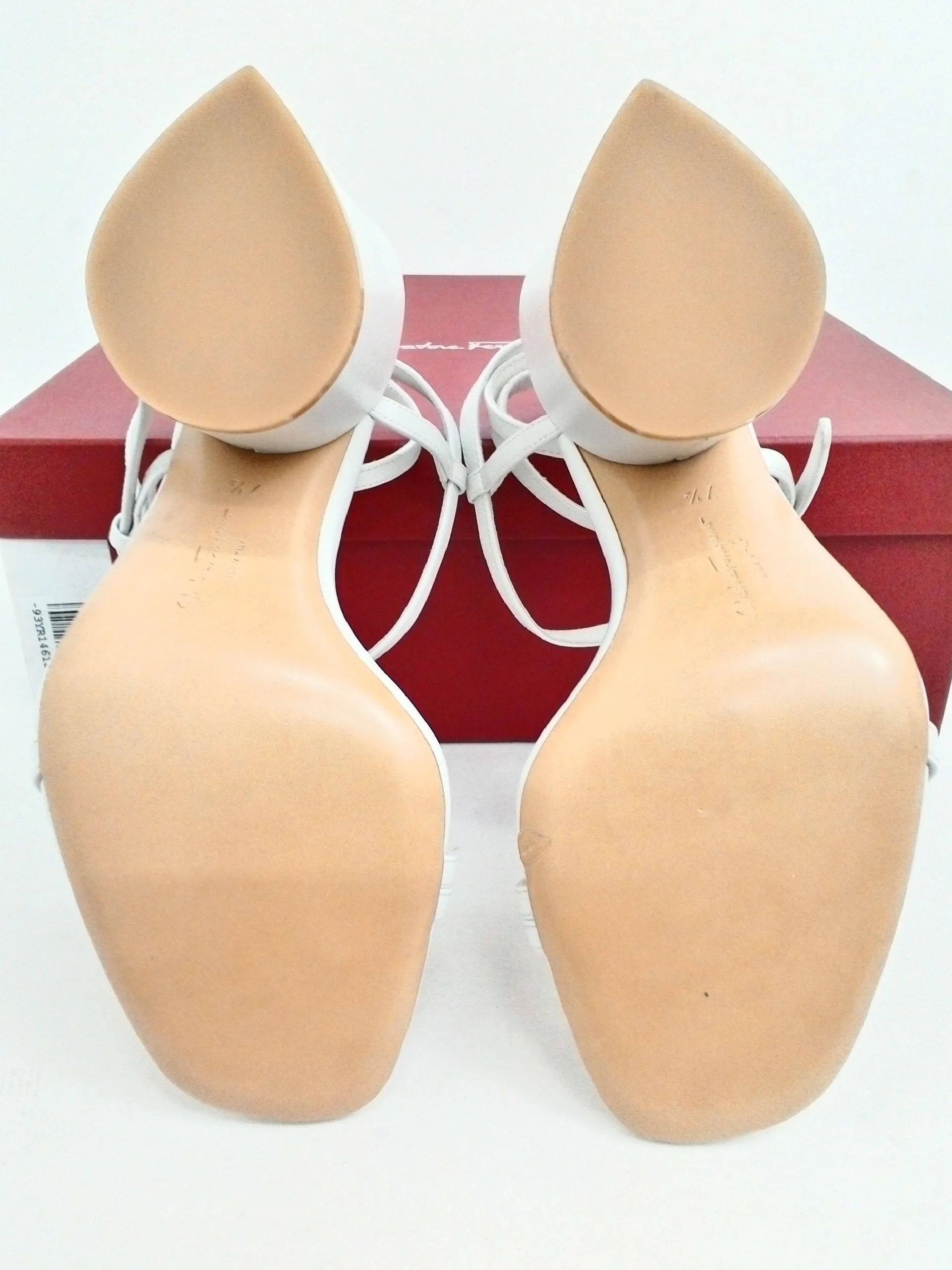 Salvatore Ferragamo Women's Egadi White Heeled Sandal Size 7.5