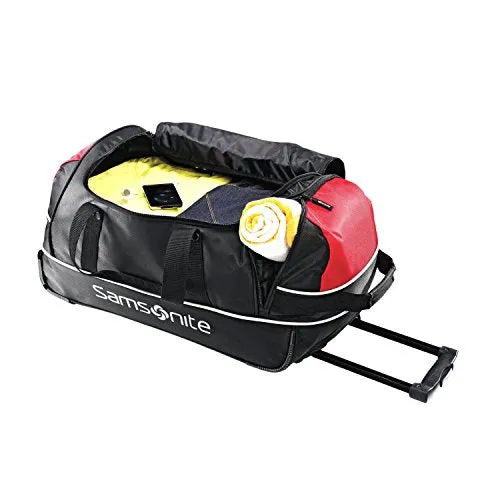 Samsonite Luggage Andante Wheeled Duffel, Black/Red, 22 Inch