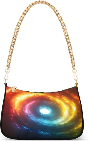 Shoulder Bags for Women Green Blue Yellow Red Neon Thin Lines Swirling Hobo Tote Handbag Small Clutch Purse with Zipper Closure