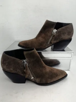 Sigerson Morrison Women's Hannah Olive Sensory Leather Booties Size 37