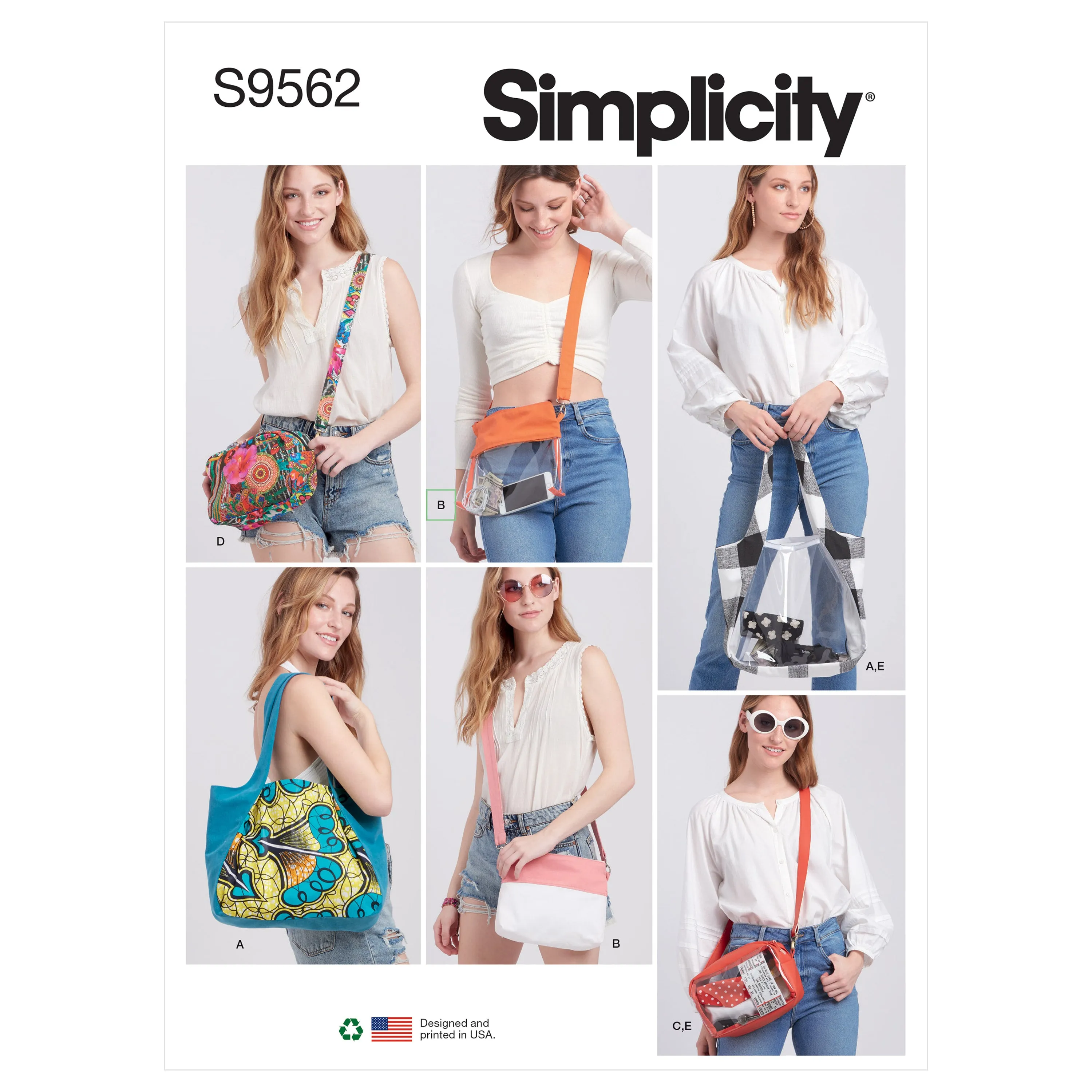 Simplicity 9562 Tote, Bags and Pouch pattern