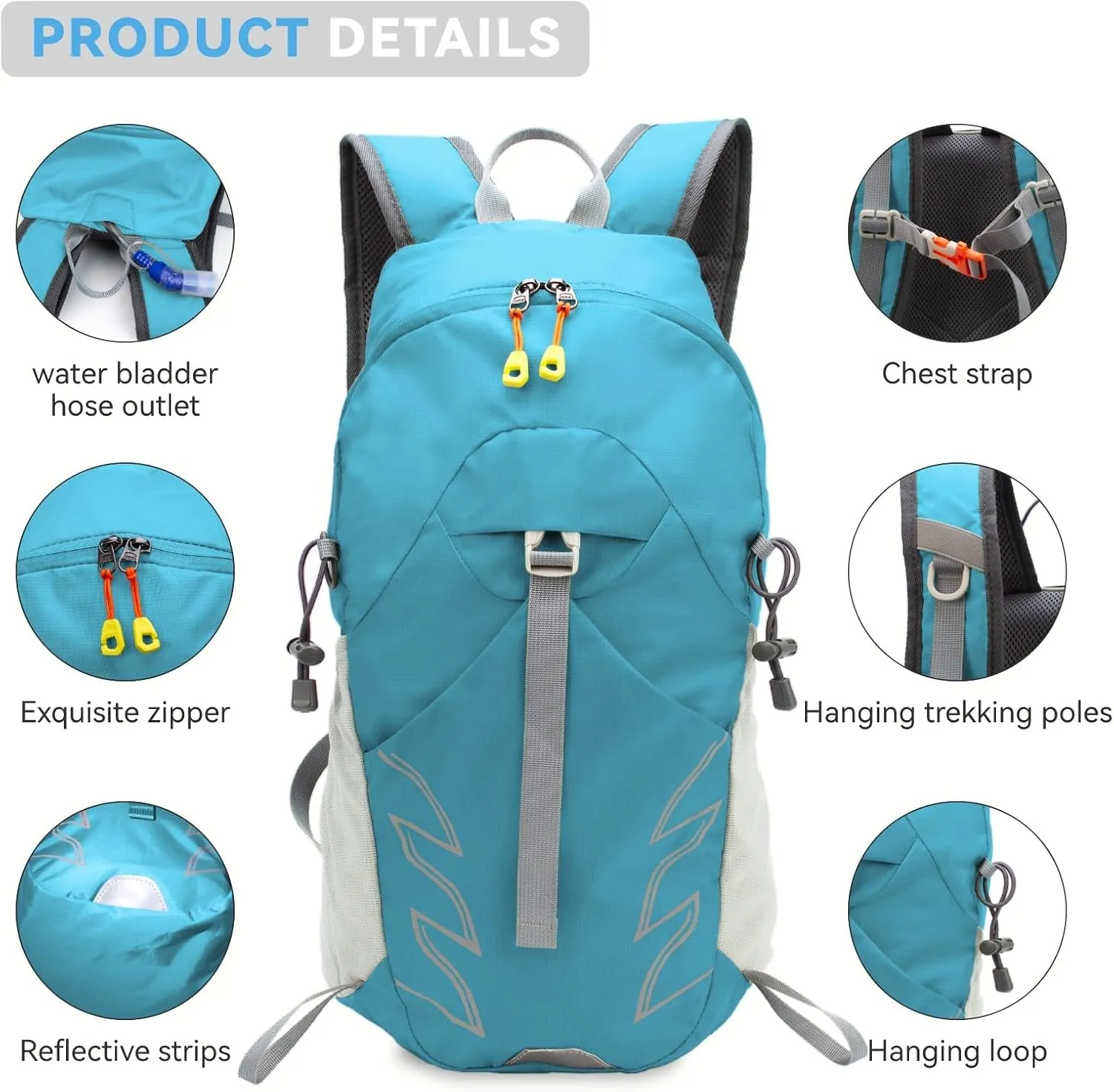 Small Lightweight Hiking Backpack20L Foldable Hiking Daypack Cycling Hydration Backpack Travel Camping Bag