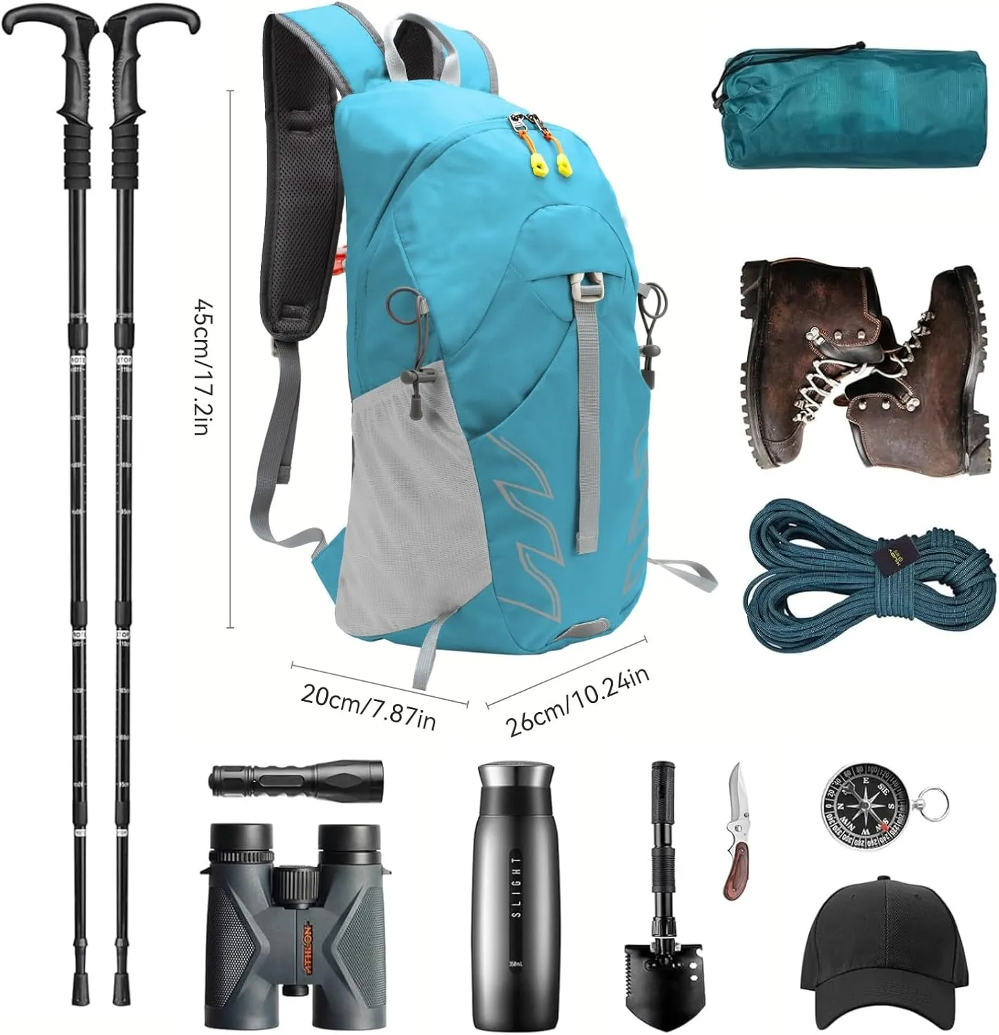 Small Lightweight Hiking Backpack20L Foldable Hiking Daypack Cycling Hydration Backpack Travel Camping Bag