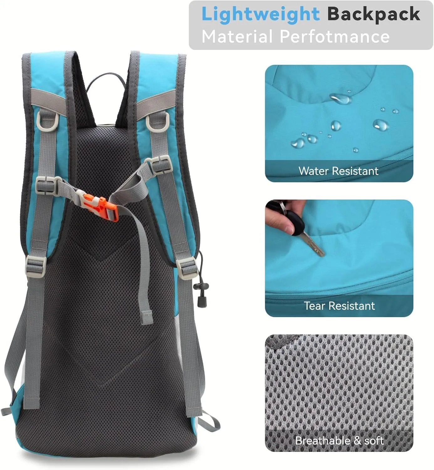 Small Lightweight Hiking Backpack20L Foldable Hiking Daypack Cycling Hydration Backpack Travel Camping Bag