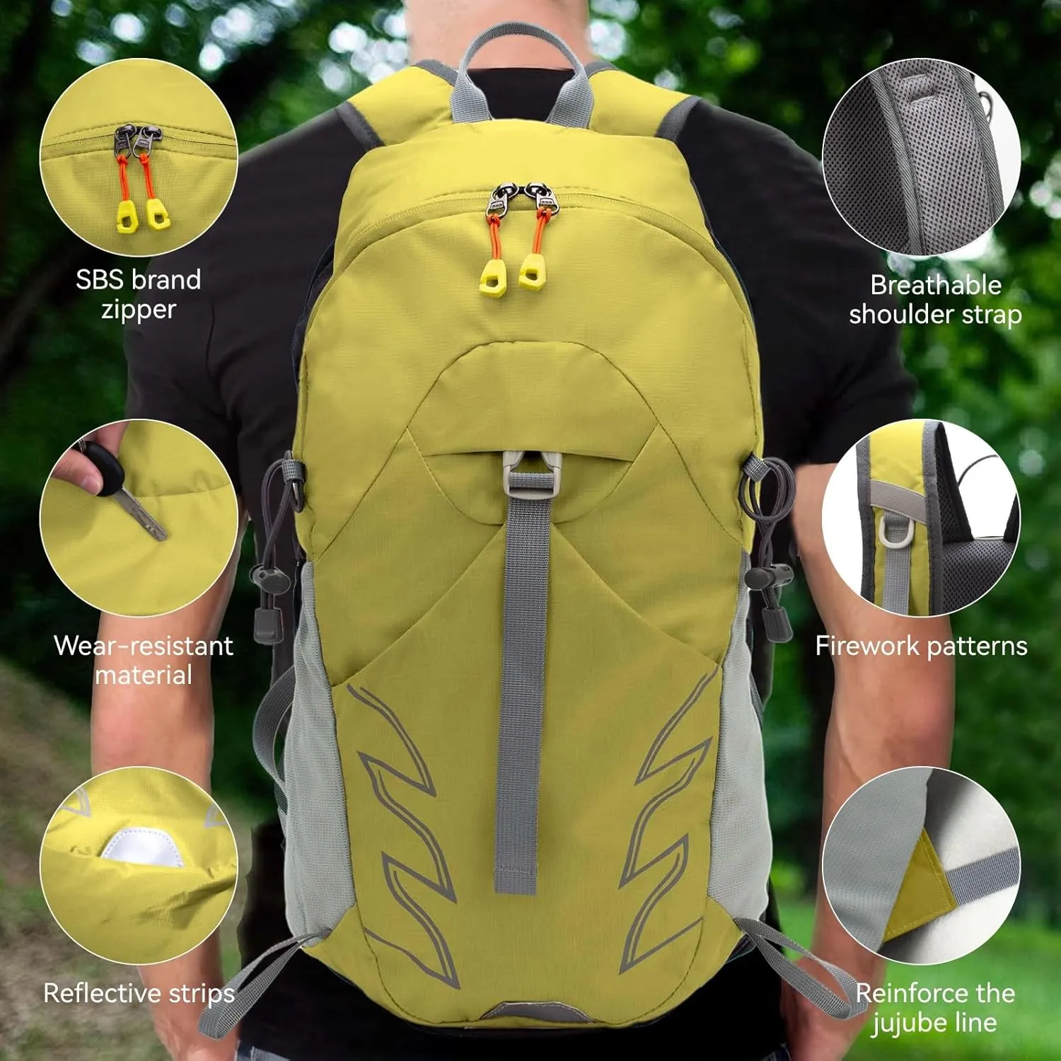 Small Lightweight Hiking Backpack20L Foldable Hiking Daypack Cycling Hydration Backpack Travel Camping Bag