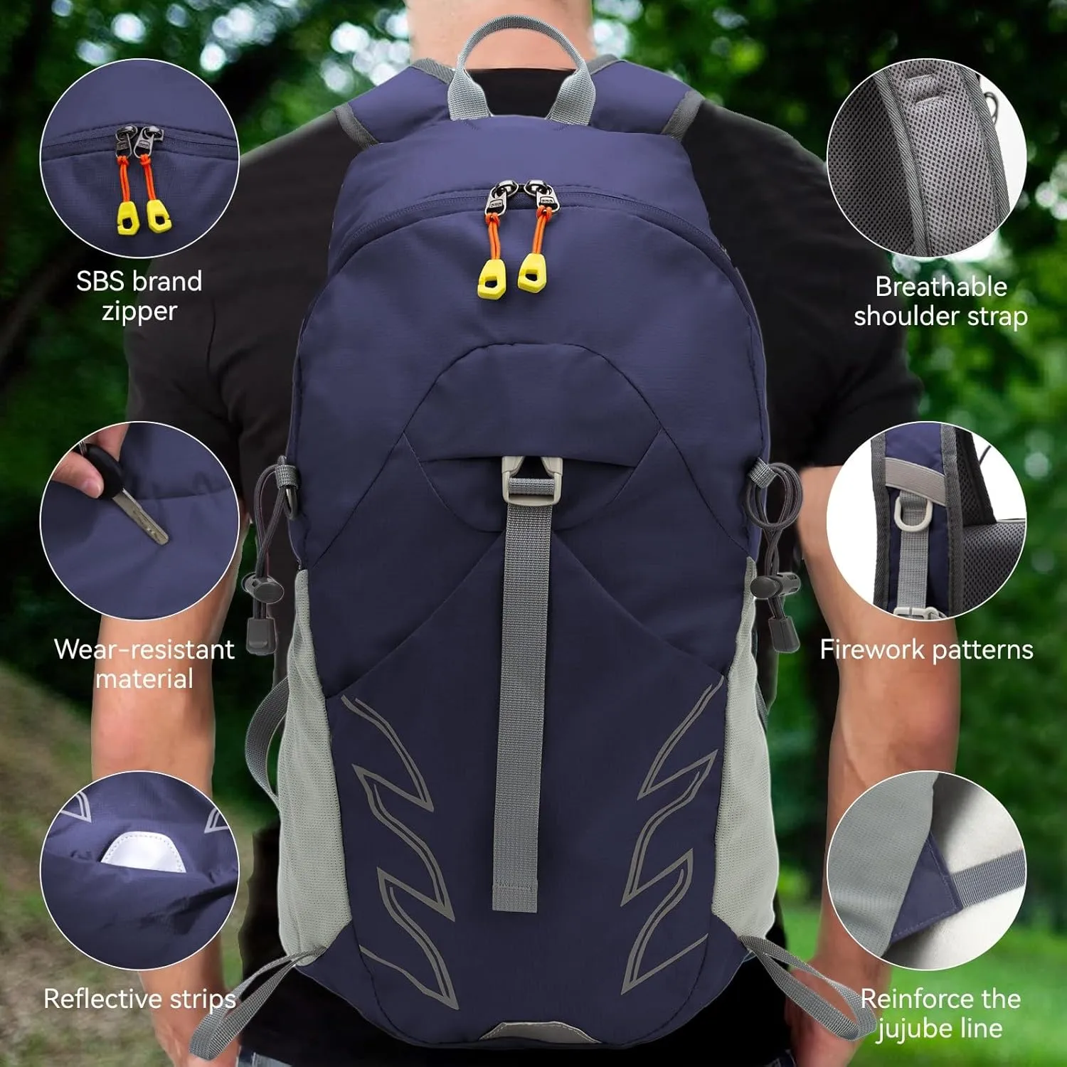 Small Lightweight Hiking Backpack20L Foldable Hiking Daypack Cycling Hydration Backpack Travel Camping Bag