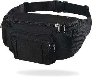 Sports Fanny Pack for Men Women, Outdoor Waist Pack Bag with 6 Zipper Pockets, Super Capacity Bum Bag with Adjustable Belt for Traveling Hiking Cycling Workout Casual