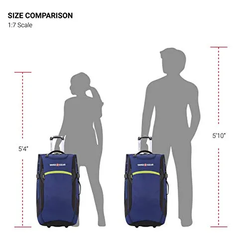 SwissGear Extra Large Lightweight Rolling Duffel, Blue/Green