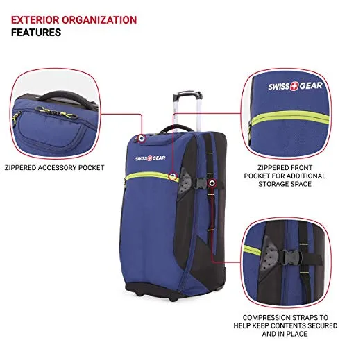 SwissGear Extra Large Lightweight Rolling Duffel, Blue/Green