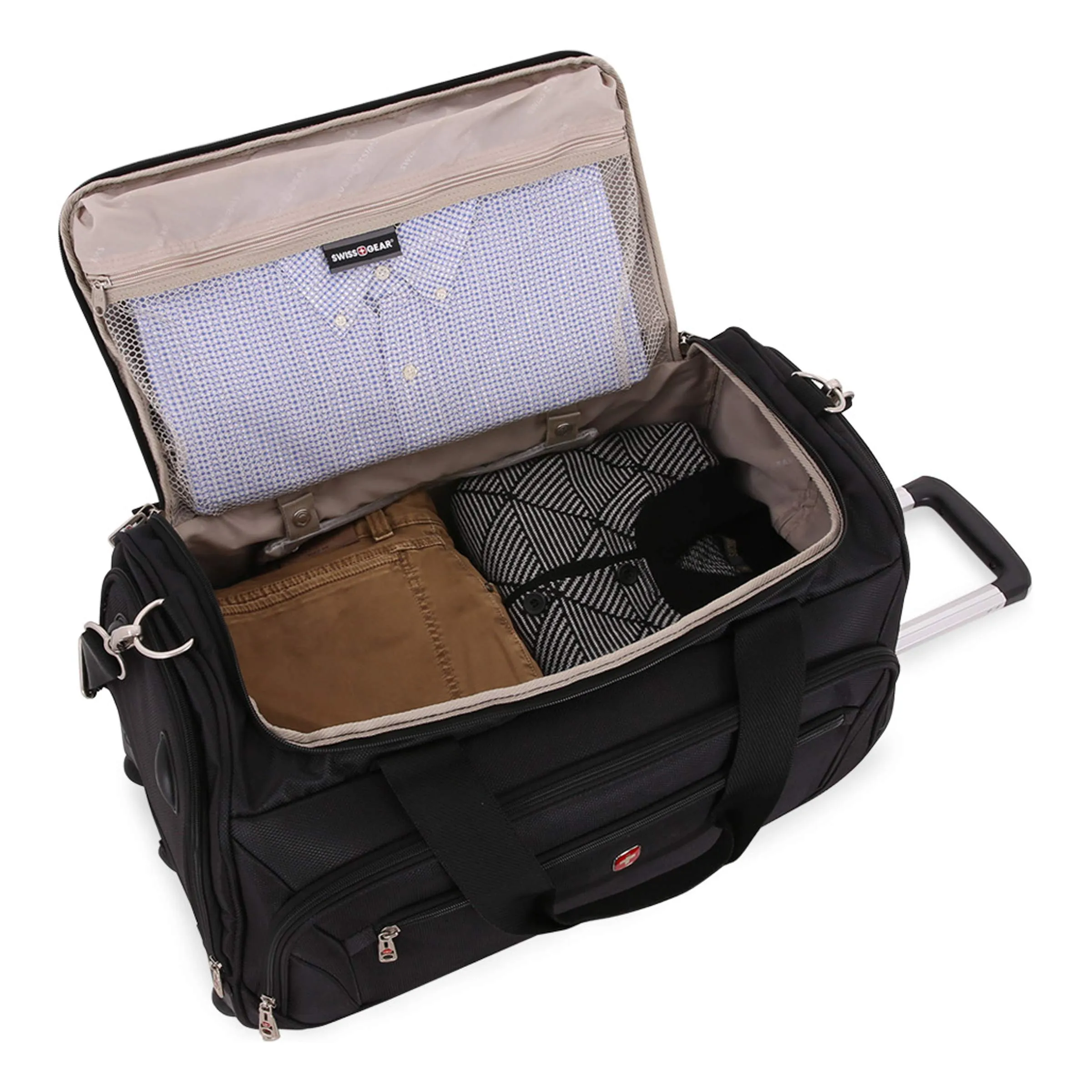 SWISSGEAR Large Lightweight Rolling Duffel | Wheeled, Soft-Shell Luggage | Men's and Women's - Blue/Green