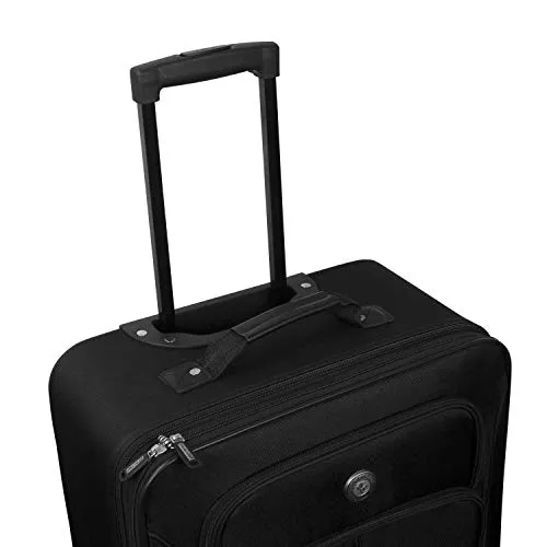 Travelers Club Euro 4-Piece Softside Luggage Set, Black