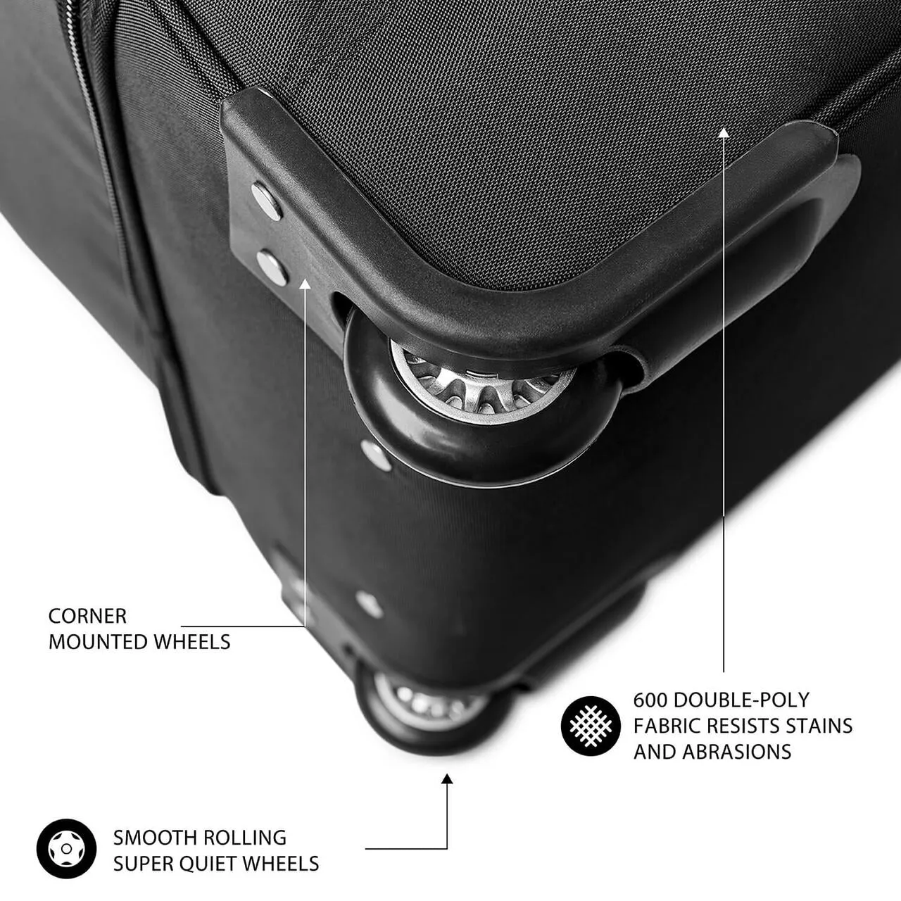 Vegas Golden Knights 27" Rolling Bottom Duffel in Black