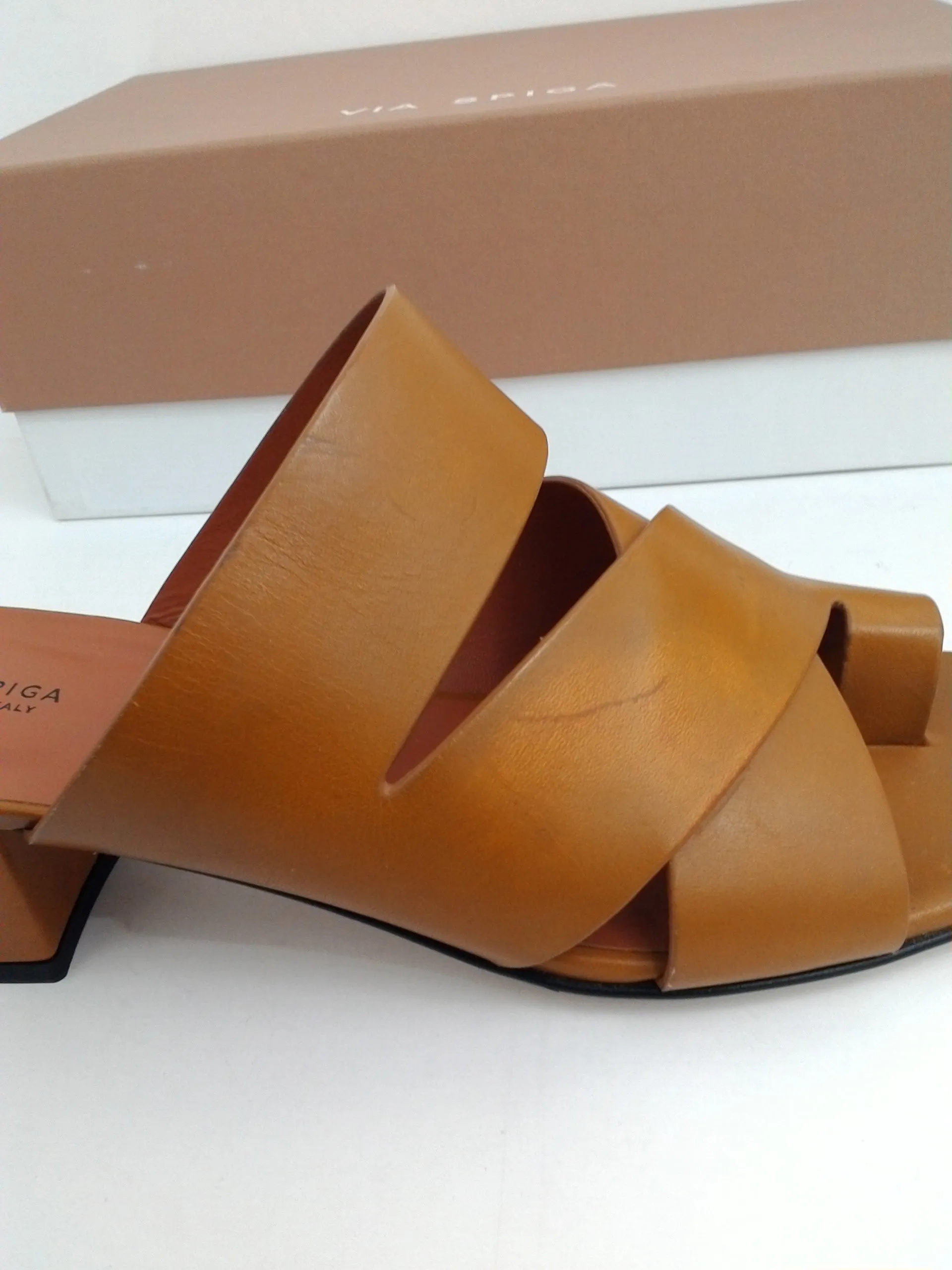 Via Spiga Women's V-Fae Tan Leather 9.5