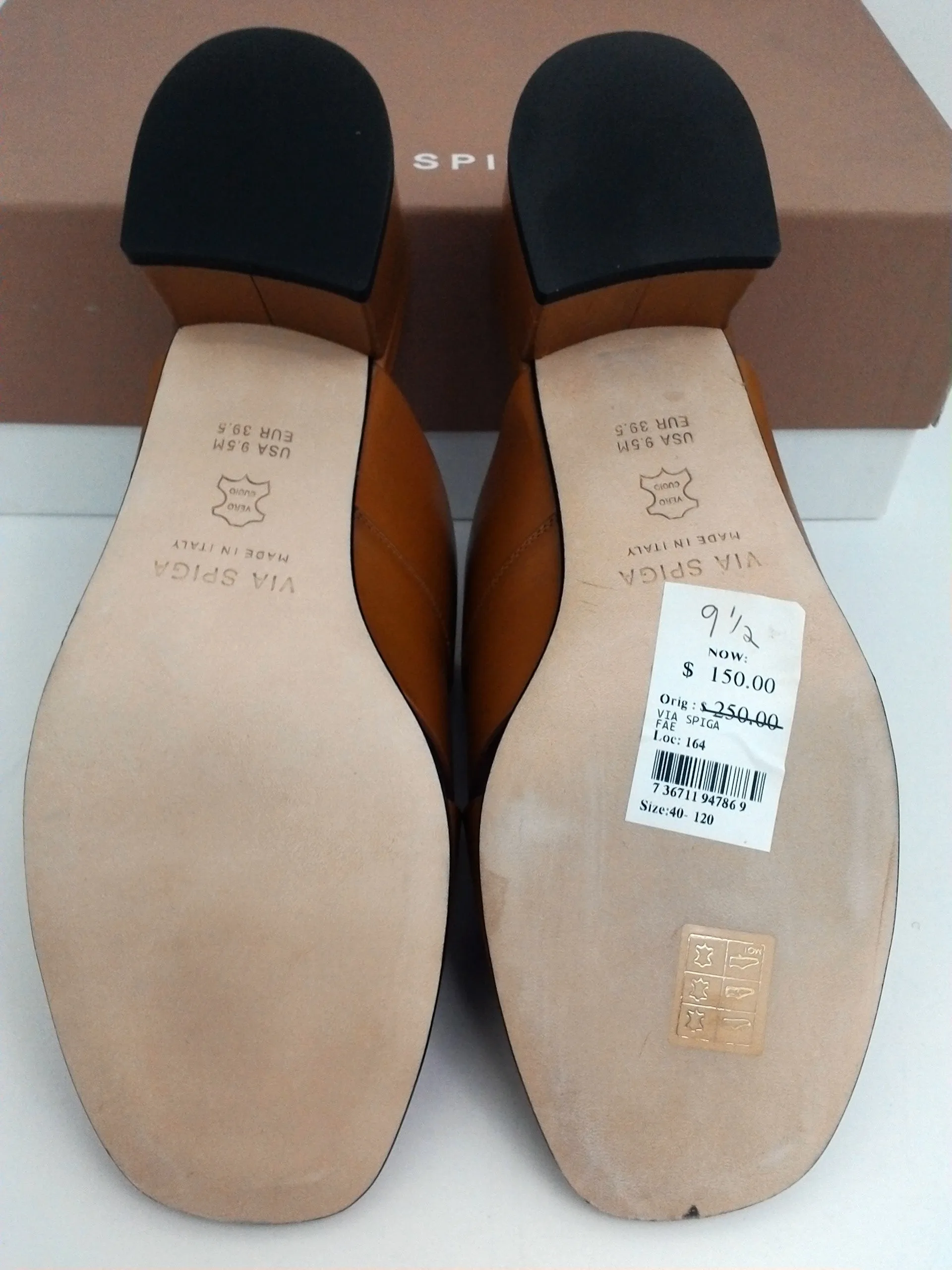 Via Spiga Women's V-Fae Tan Leather 9.5