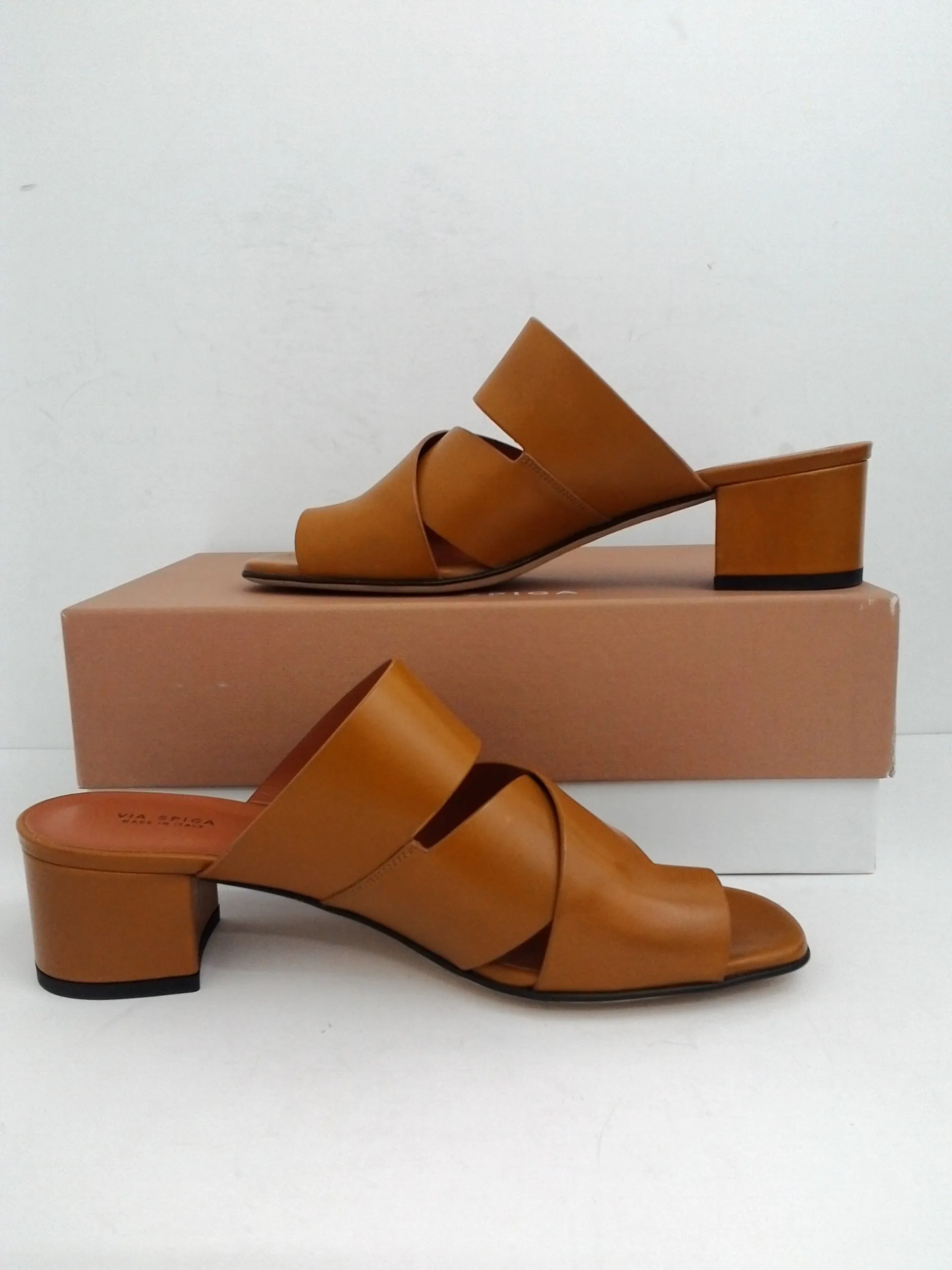 Via Spiga Women's V-Fae Tan Leather 9.5