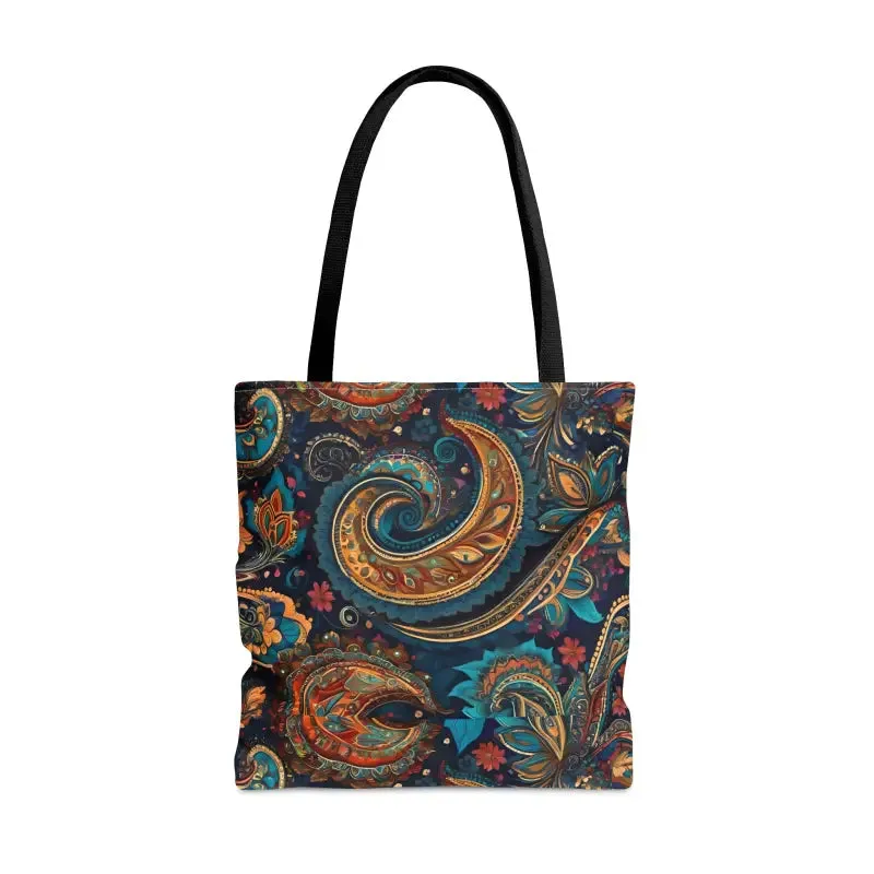Vibrant Paisley Pattern Polyester Tote Bag