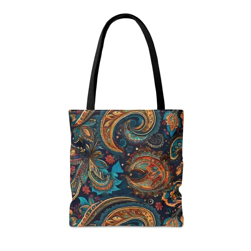 Vibrant Paisley Pattern Polyester Tote Bag