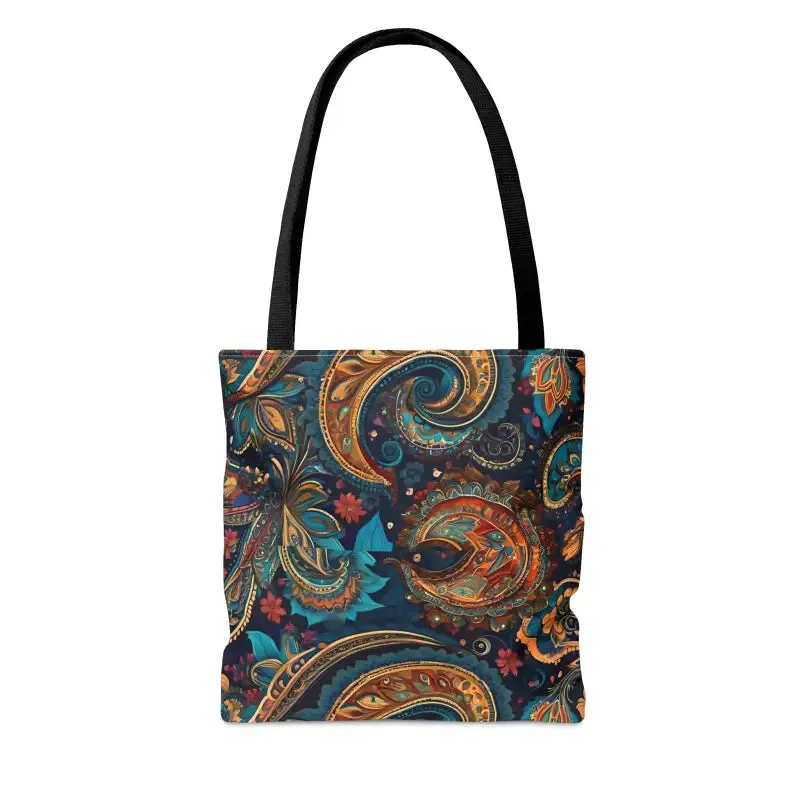 Vibrant Paisley Pattern Polyester Tote Bag